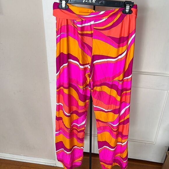Trina Turk VIVID VISTA SWIM PANT Cover Up Wide Leg Retro Lounge NWT Small - Picture 6 of 7